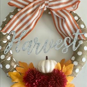Fall farmhouse decor small pumpkin harvest wreath